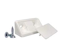 Lote de 10 soportes para estantes blancos de 44 x 20 x 20 mm, juntas de esquina de plástico de 90 grados, ángulo recto, tornillos incluidos (10 unidades), color blanco