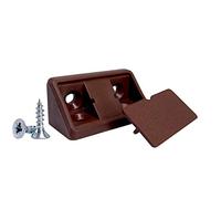 Lote de 10 soportes para estantes de color marrón de 44 x 20 x 20 mm, juntas de esquina de plástico de 90 grados, ángulo recto, tornillos incluidos (10, marrón)