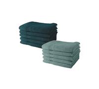 Lote de 10 toallas de baño TODAY 50x90 cm 100% algodón - 5 pavo real + 5 celadón