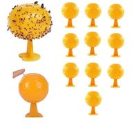 Lote de 10 trampa para moscas de frutas amarillas, bolas de insectos pegajosas, trampa para moscas de frutas natural y ecológico, hormigas, mosquitos y arañas