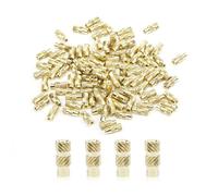 Lote de 100 insertos de rosca M2 de latón para impresión 3D, 3 mm de longitud × 3,5 mm de diámetro exterior, tuercas moleteadas para fundir en plástico para portátiles y carcasas de automóviles
