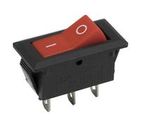 Lote de 100 interruptores basculantes KCD2-102 perforados de 29 x 13 mm, de 3 pines, ON-ON, for barco.(Rot)