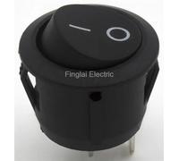 Lote de 100 interruptores basculantes redondos KCD1-101-5 2 pines, diámetro perforación 20 mm, encendido y apagado, rojo, negro, transparente, blanco(Noir)