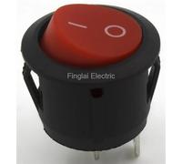 Lote de 100 interruptores basculantes redondos KCD1-101-5 de 2 pines, diámetro de perforación de 20 mm, encendido y apagado, rojo, negro, transparente, rojo y blanco.(Rot)