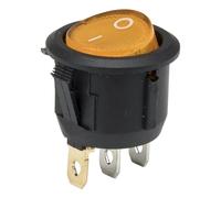 Lote de 100 interruptores basculantes redondos KCD1-102N-5 20 mm diámetro, 3 pines, encendido y apagado, con luz, KCD1-105N, 220 V, 12(Giallo,220V yellow ray)