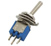 Lote de 100 interruptores de palanca SMTS-102 de 5 mm de diámetro, autobloqueantes, de 3 pines, ON-ON, SPST, de 2 posiciones.