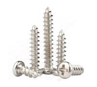 Lote de 100 tornillos autorroscantes de cabeza redonda con ranura en cruz de acero al carbono niquelado, M1, 2, 4, 7, M2, M3, M4 y M5.(8mm x100pcs,M1.2)