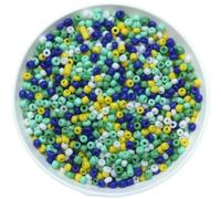 Lote de 1000 cuentas de cristal checo de 15 g y 2 mm de colores variados para pulseras, collares y pendientes, espaciadores para accesorios de joyería (mix08 de 2mm, aproximadamente 15 g y 2 mm)