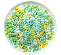 Lote de 1000 cuentas de cristal checo de 15 g y 2 mm de colores variados para pulseras, collares y pendientes, espaciadores para accesorios de joyería (mezcla de2 mm, aproximadamente 15 g y 2 mm).