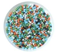 Lote de 1000 cuentas de cristal checo de 15 g y 2 mm de colores variados para pulseras, collares y pendientes, espaciadores para accesorios de joyería (2 mm, mezcla de 24 unidades, aproximadamente 1