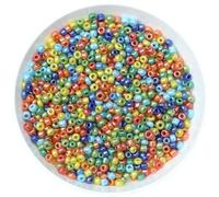 Lote de 1000 cuentas de cristal checo de 15 g y 2 mm de colores variados para pulseras, collares y pendientes, espaciadores para accesorios de joyería (2 mm, mezcla de 20 unidades, aproximadamente 1