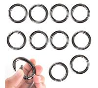 Lote de 10x Mini mosquetón para Llavero, Gancho Redondo | Llavero de 33mm con Clip de mosquetón | Pequeños Ganchos de mosquetón para llaveros, Bolsas, Accesorios DIY (Negro)