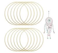 Lote de 12 Anillos de Madera de Bambú, Círculo de Atrapasueños de 20 cm, Diseño Floral, Aro de Macramé para Atrapasueños, Boda, Decoración de Bricolaje