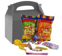 Lote de 12 Cajas de Regalo con Dulces, 16 x 10,5 x 16 cm, Multicolor, Pack de Golosinas Surtidas, 11 Piezas por Caja (Negro)