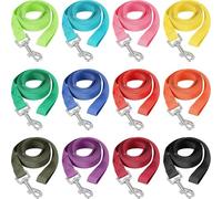 Lote de 12 correas de nailon para doma para perros, 1,5 m, 12 colores, cuerda de remolque para cachorros pequeños y medianos, para entrenamiento, jugar, acampar o uso en el jardín, colorido