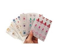 Lote de 12 hojas pegatinas autoadhesivas for decoración rostro, ojos y cuerpo, for maquillaje, tatuajes temporales