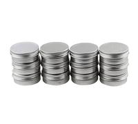 Lote de 12 latas de aluminio con tapa redonda de rosca para bálsamo labial, 30 g