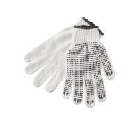 Lote de 12 pares de guantes de manipulación, algodón y PVC antideslizante, blanco y negro, lavable en frío