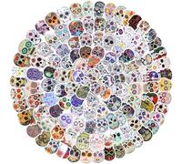 Lote de 120 calaveras adhesivas, diseño mexicano del Día de los Muertos, adhesivo para ordenador portátil, botellas de agua, bicicleta, tabla de skate, equipaje, teléfono, snowboard