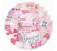 Lote de 120 Pegatinas Decorativas con Frases Motivacionales en Inglés y Diseños Doodle, Pegatinas de Papel Washi Rosa Estilo Nórdico para Portátiles, Ordenadores y Maletas (18x15.8 cm)