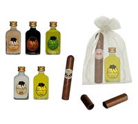 Lote de 15 Botellas de Licor Minis Sabores a Elegir con Puros de Chocolate en Bolsas de Tull Lisas. Detalles de Bodas y Eventos. 8 cm. - 5 cl (Café)