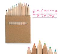 Lote de 15 cajas de Cartón Reciclado con 12 Lápices de Colores en cada una | Detalles infantiles Ecológicos para dar a Niños, Cumpleaños, Colegios, Guarderías, Hoteles y Restaurantes.