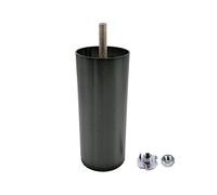 Lote de 16 patas redondas de 12 cm de altura para muebles de color cromado oscuro, diámetro de 50 mm, 120 mm, patas de metal con perno M8, patas de sofá, tuercas incluidas (16, 12 cm de altura)