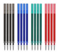 Lote de 16 recambios para bolígrafos borrables de 0,7 mm compatibles con Pilot FriXion Ball Clicker para Eberhard Faber Tinta termosensible Minas de repuesto punta media para bolígrafo de gel borrable