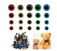 Lote de 160 Ojos de Seguridad para Amigurumi con Arandelas, Ojos de Resina para Peluches y Creaciones de Ganchillo, 5 Colores y 4 Tamaños (10/12/16/18 mm) para Proyectos de DIY y Decoración