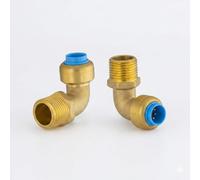 Lote de 2 accesorios acodados, diámetro 12 x macho 15 x 21 (1/2 ") | Tope para tubo de cobre, PER, multicapa | Fontanería sin herramientas, desmontable y reutilizable