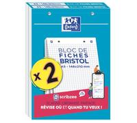 Lote de 2 bloques BRISTOL OXFORD PERFORES 148X210 30 fichas 210G Q5/5