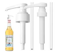 Lote de 2 Bombas dosificadoras de 1 l de Jarabe, Bomba dosificadora para Bebidas, dispensador de Jarabe Reutilizable, para Botella de Cristal monin de la Bomba de Repuesto (Blanco 700 ml, 1000ml)