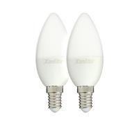 Lote de 2 bombillas SMD LED Opaque Flames, casquillo E14, 470 lúmenes, 40 W equivalentes, 4000 K, blanco neutro