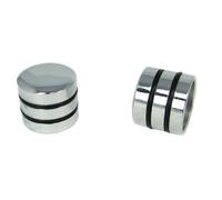 Lote de 2 botones de potenciómetro: dome-top moleteados cromado con velocidad anillos