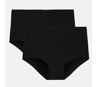 Lote de 2 bragas altas de microfibra-Invisible. Talla 38/40. Color Negro