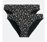 Lote de 2 braguitas con estampado de flores. Talla 42/44. Color estampado de hojas