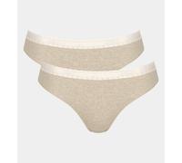 Lote de 2 braguitas escotadas Go Ribbed Mujer Talla M. Color Beige