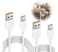 Lote de 2 Cables 120W Cable USB Tipo C, 6A USB Tipo C Compatible con Xiaomi 13 Lite / 14/15 Pro / 13T 12T / 12/11T 10T, Redmi Nota 14 13 12 Pro + K80 K70 K60 P Ultra 5G POCO X7 X6 Pro F7 F6