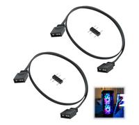 Lote de 2 cables de extensión ARGB de 5 V 3 pines, alargador de 1 m para ventilador LED y banda luminosa, Hub ventilador PC ARGB, adaptador RGB, cable RGB PC, cable LED, alargador eléctrico de 1 m