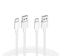Lote de 2 cables USB a USB C 2M 3A 60W Blanco Cable Cargador Cable Carga Rápida para Apple MacBook Pro, iPad Pro, iPhone 15, iPhone 16, Samsung Galaxy, Google Pixel,Xiaomi,Redmi, Honor