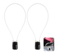 Lote de 2 candados de cable con cerradura de código seguro de aleación de zinc para casillero gimnasio escuela, casco, maleta, caja de herramientas, mochila - candado de combinación de 4 dígitos con
