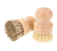 Lote de 2 cepillos de vajilla de palma de cocina de madera antideformación, cerdas sin olor, 8,50 x 6,50 cm, no rayantes, cepillo de vajilla de limpieza para fregadero Poeles ollas y baño