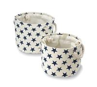 Lote de 2 cestas de tela con estampado de constelación 24 cm