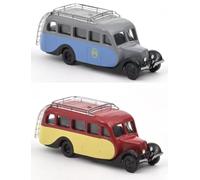 - Lote de 2 Coches en Miniatura compatibles con autobús de Turismo Citroën U23 Escala 1:87 Ho Norev - 191099