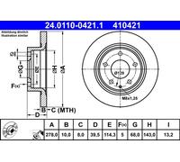 Lote de 2 Disco de freno ATE 24.0110-0421.1 para OE GHT2-26-251 - GHT2-26-251A