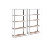 Lote de 2 estanterías de carga pesada 90 x 30 x 180 cm soporta 5 x