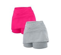 Lote de 2 faldas cortas para mujer, verano, sexy, chic, de dos capas, pantalones cortos, para mujer, de cintura alta, elástica, yoga, pantalones cortos, senderismo, correr, tenis Activewear, Z-hot