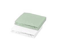 Lote de 2 Fundas de Punto (60 x 120 cm), Color Blanco y Verde