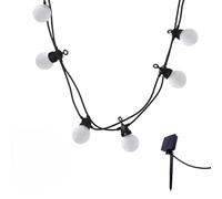 Lote de 2 guirnaldas luminosas solares 10 globos transparentes LED blanco cálido PARTY MILKY SOLAR 5,70 m 8 modos