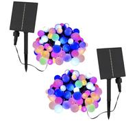 Lote de 2 luces solares 100 bombillas redondas multicolores LED BILLY RGB 10,90 m